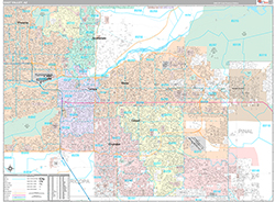 East Valley Metro Area Wall Map Premium Style 2026